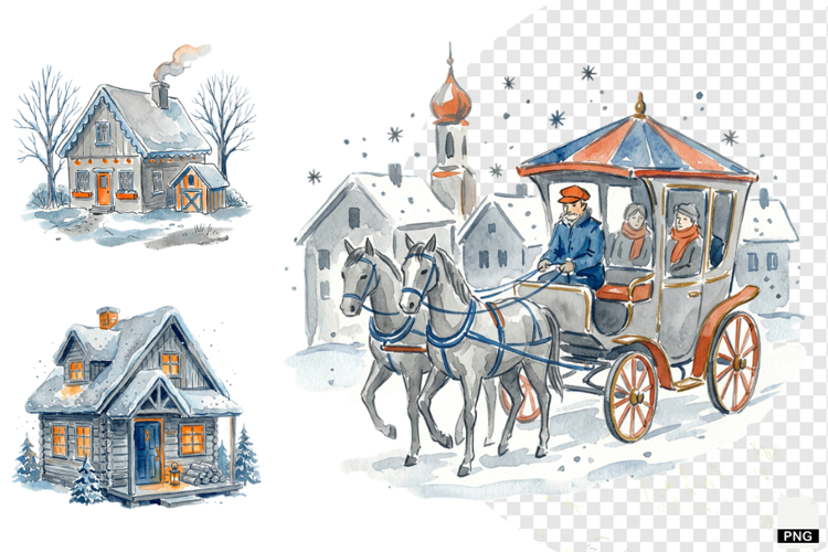 Winter Village Clipart