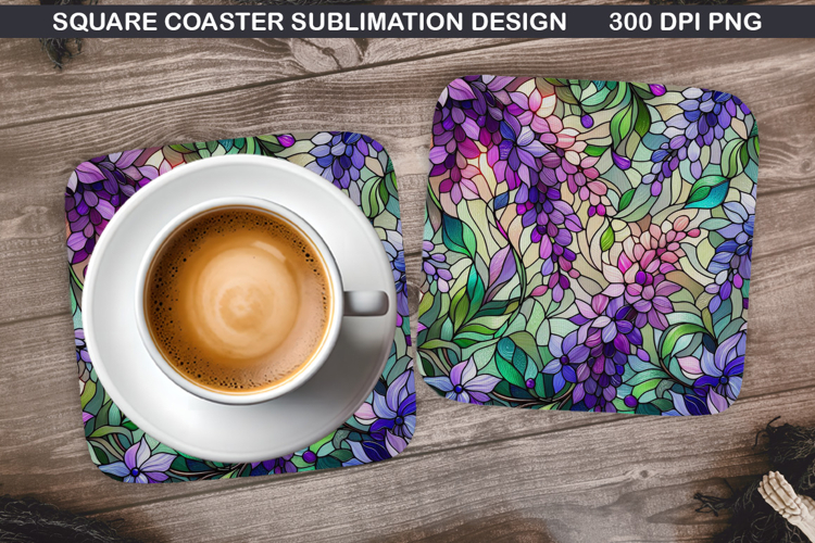 Flowers Coaster Sublimation, Spring Coaster PNG Design