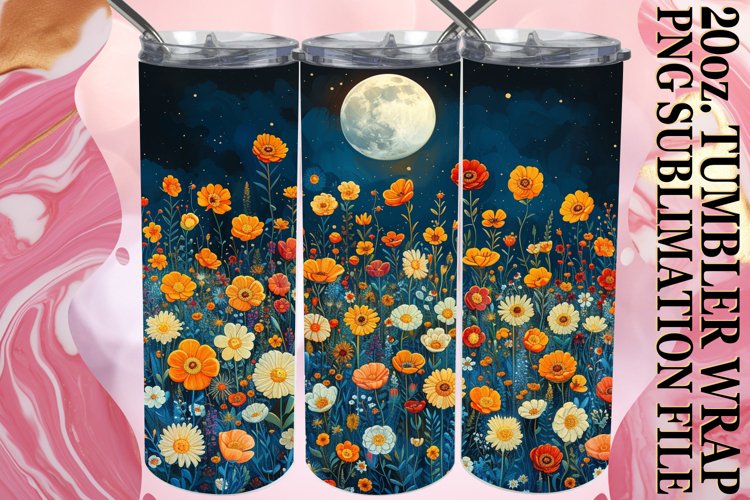 Beautiful Spring Meadow of Flowers Tumbler Wrap example image 1