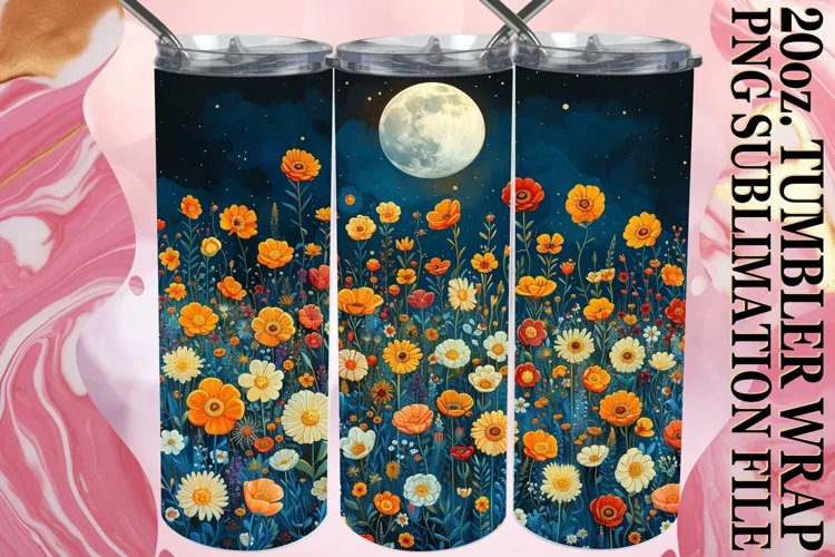 Beautiful Spring Meadow of Flowers Tumbler Wrap