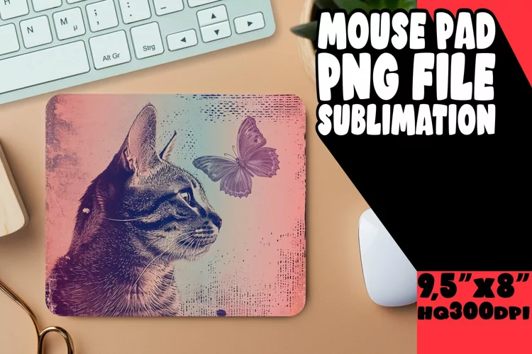Charming Kitty Design Mouse Pad