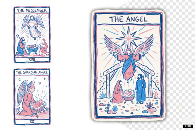 Christmas Nativity Tarot Cards PNG