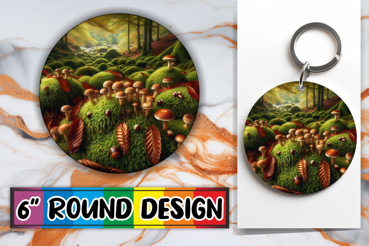 Joyful Circle Coasters Sublimation, Autumn