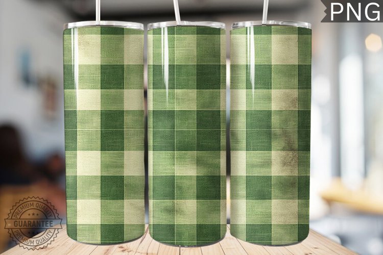 Green Plaid Tumbler Wrap - High Quality 300 Dpi example image 1