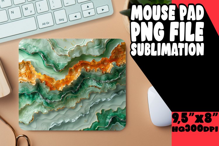 Stunning 3D Marble and Flower Mouse Pad Design