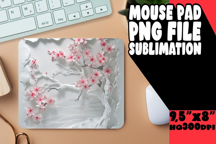 3D Flower Hole Sublimation Design for Cups PNG example image 1