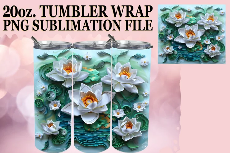 Dreamy Delicate Enchanting Petal Flower 3D 20oz Design