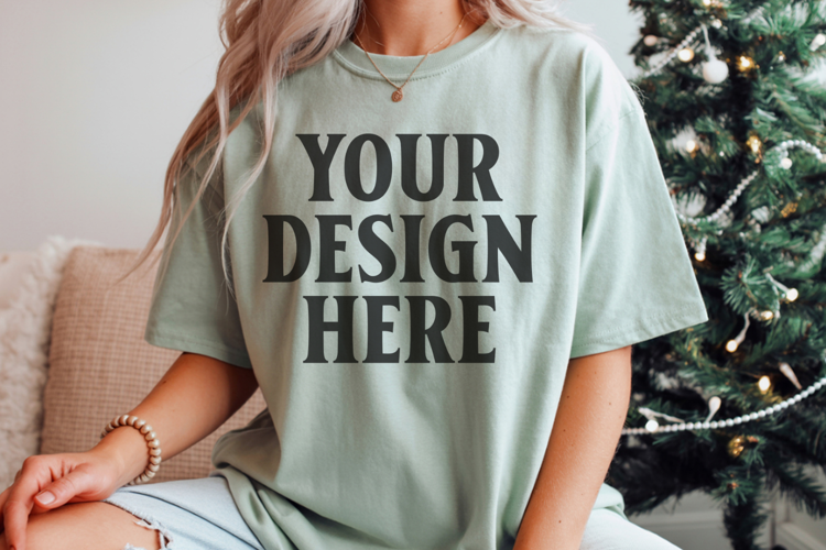 Bay Comfort Colors 1717 Christmas Shirt Mockup, Cozy Mockup