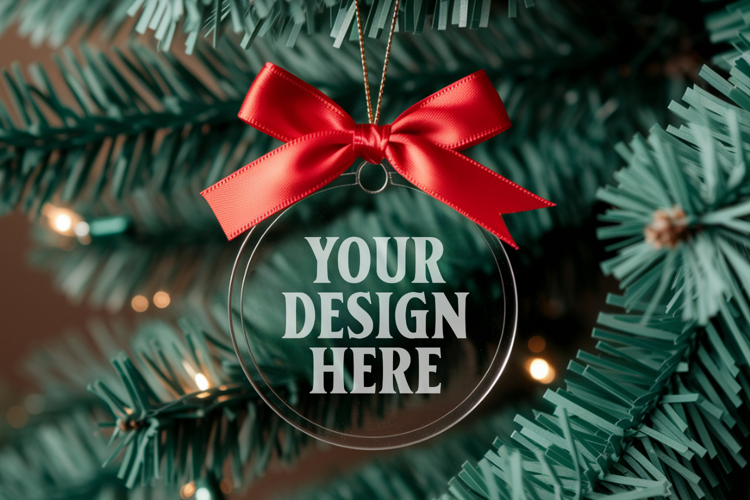 Acrylic Christmas Ornament Mockup , christmas ornament mocku