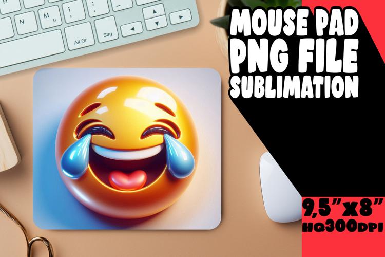COZY MOUSE MAT CREATIVE SUBLIMATION, 3D Emoji