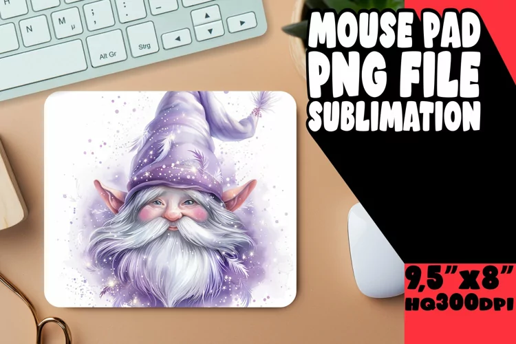 Enchanted Encounters: Gnome Mouse Pad Design Sublimation