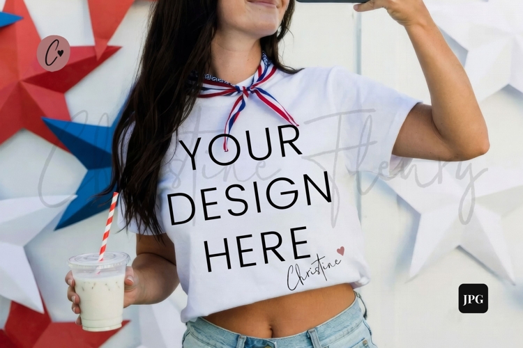 White Tshirt Mockup Image 16