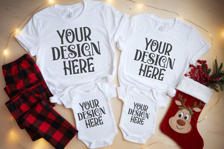 Christmas Family Matching Group T-Shirt Mockup example image 1