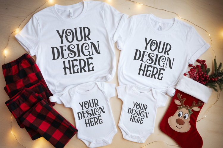 Christmas Family Matching Group T-Shirt Mockup