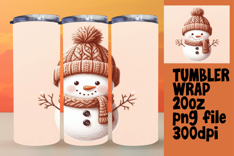 Exclusive Tumbler Design File , Snowman