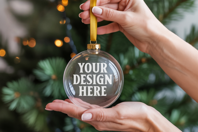 Acrylic Christmas Ornament Mockups , acrylic blank mockup