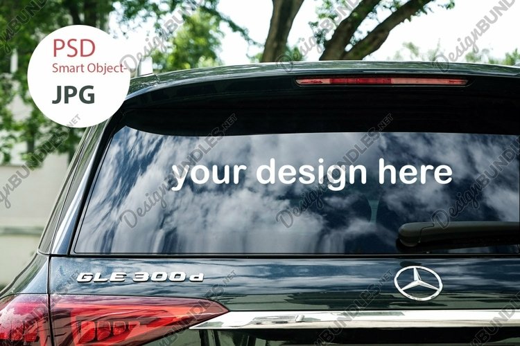 Car decal mockup, vinyl decal mock up, car stickers psd example image 1