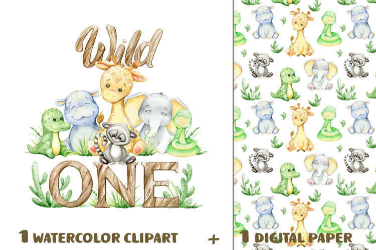 African Animals Sublimation Digital Paper Set