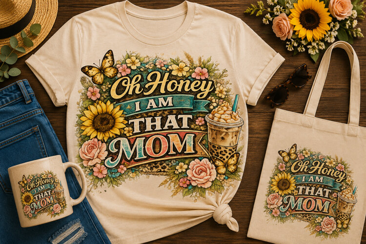 Oh Honey I Am That Mom PNG | Funny Mom Sublimation Design | example image 1