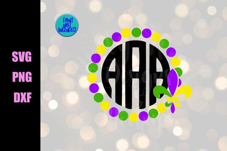 Monogram Border SVG - Mardi Gras SVG - Downloadable files example image 1