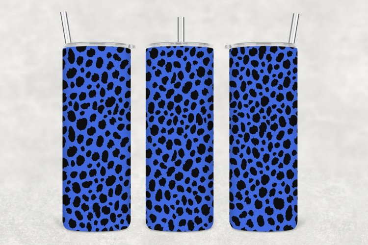 Royal Blue Leopard Pattern Tumbler Sublimation