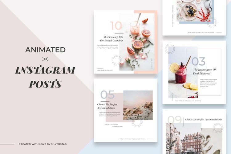 ANIMATED Food & Travel Instagram Posts - Modern Animated Instagram Post Templates example image 1