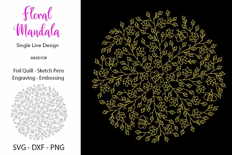 Floral Mandala SVG for Foil Quill