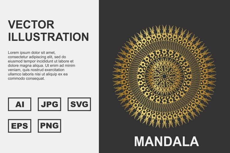 Golden Vector mandala Illustration Design example image 1
