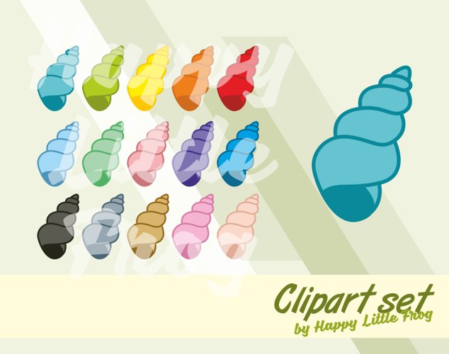 Shell clipart, snail clipart, snail shell clipart, teaching preschool cliparts, shell print, snail, ocean clipart example image 1