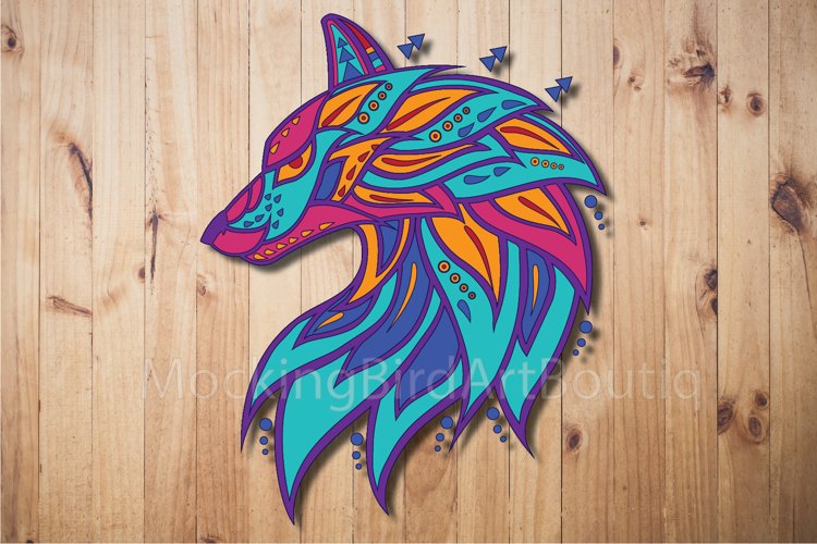 Colorful Wolf Head example image 1