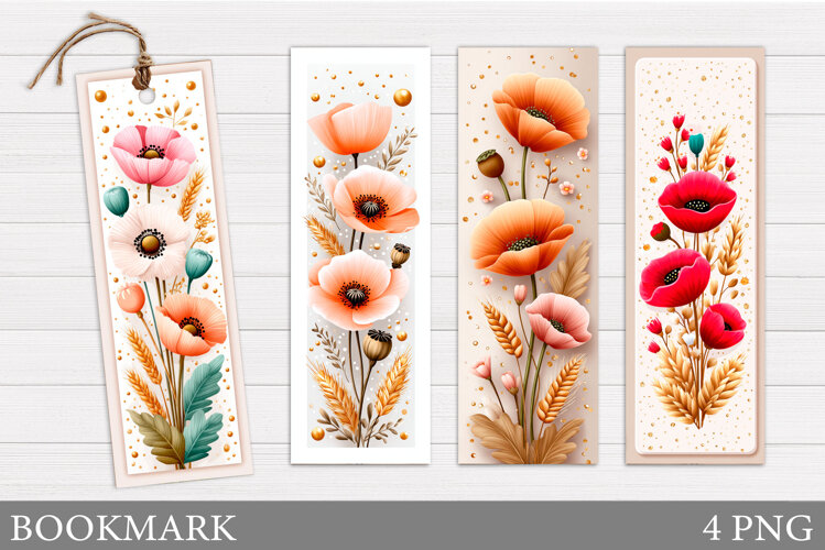 Floral Bookmark Design. Flowers Bookmark Sublimation example image 1