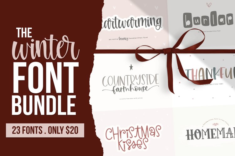 Winter Font Bundle - Handwritten Fonts for Crafters! example image 1
