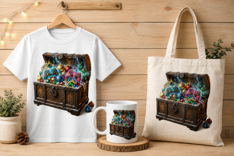 Magical Gamer Loot Chest Christmas Art