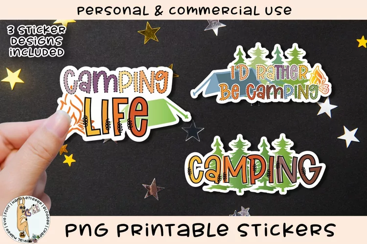 Camping Life Printable Stickers