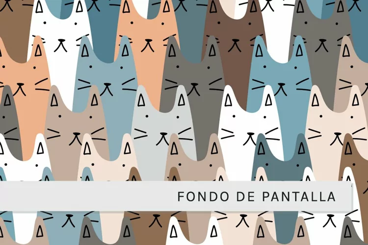 Fondo de Gatos en Azul y Marron