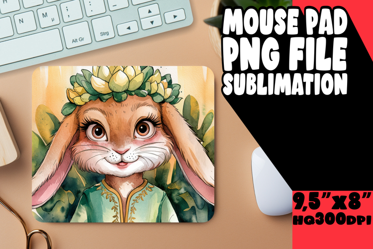 Cozy Mouse Pad Sublimation Magic, Cute Bunny