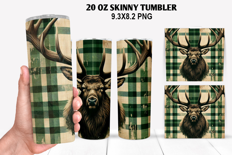 Deer Skinny Tumbler 20oz Wrap Design, Animal Tumbler Wrap