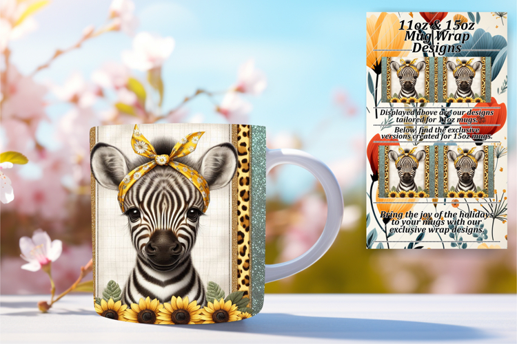 Lovely 15oz Mug Wrap Png Artwork , Cute Animals