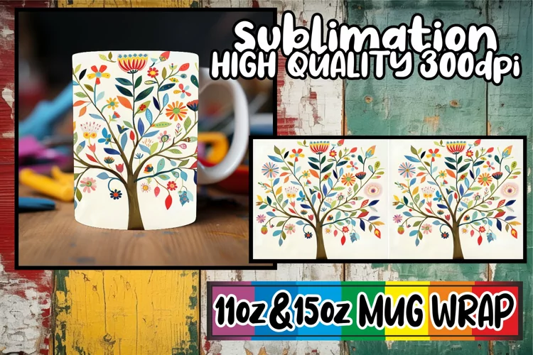 Spring Symphony Mug Sublimation Wrap - Sublimation 11oz 15oz