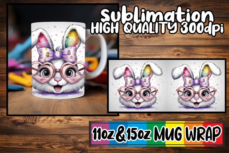 Captivating beauty 11oz 15oz mug wrap, Easter Bunny