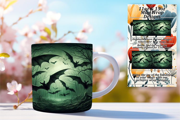 Joyful 15oz Mug Wrap Png Template , Horror Halloween