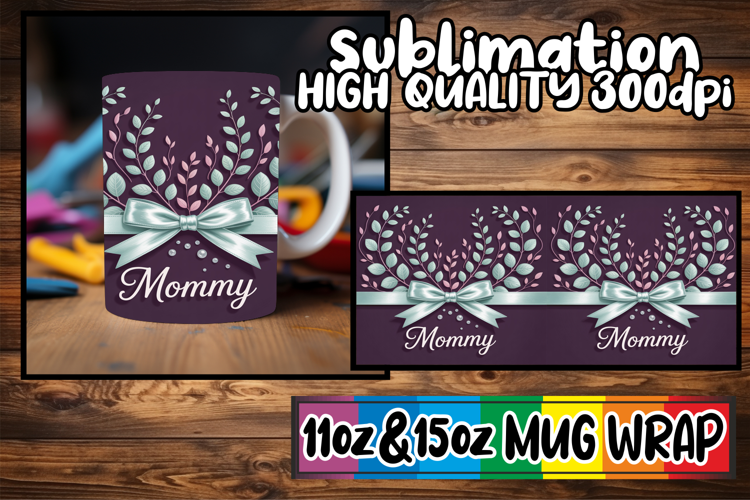 Serene thoughts 11oz 15oz sublimation wrap, Mother's Day