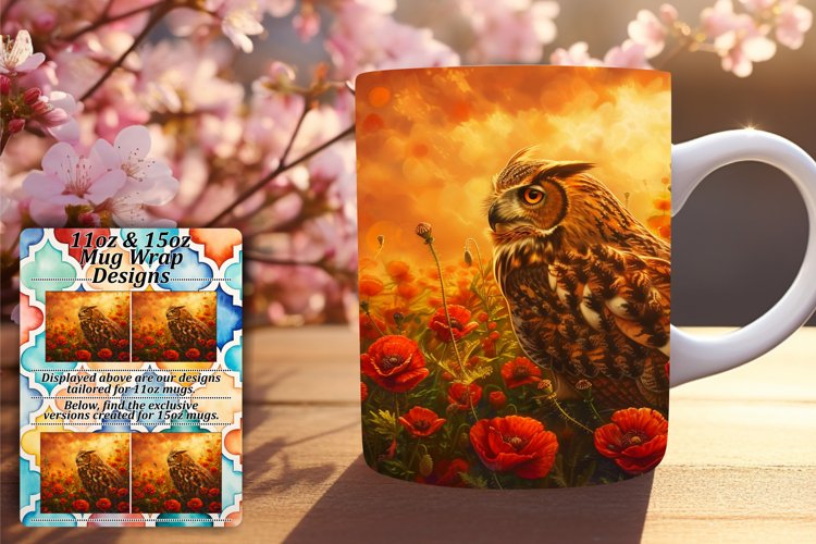 Springtime Bird Owl Mug Wrap example image 1