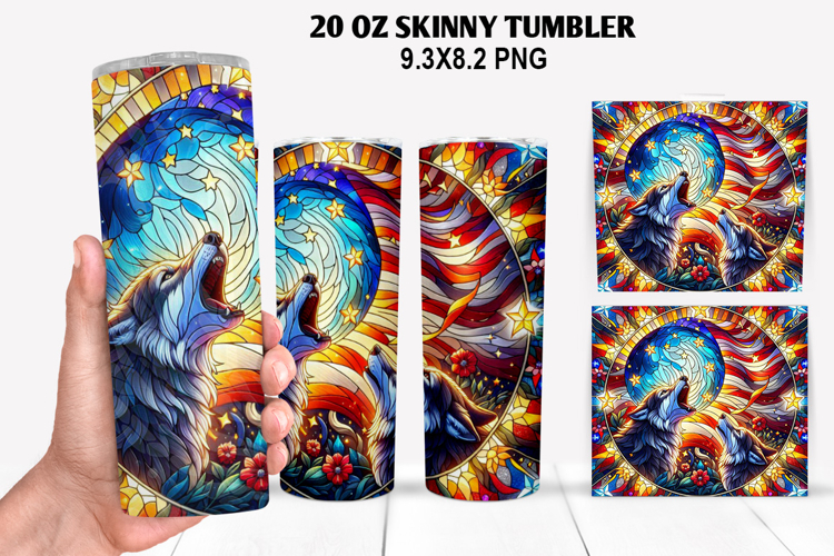 Boxer Skinny Tumbler 20oz Wrap Design,4th of july Tumble PNG