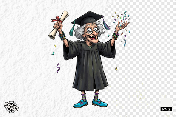 Whimsical Graduation Grandma Clipart