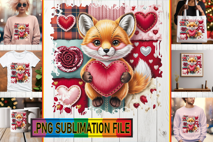 Vibrant TSHIRT Sublimation PNG, Valenines Animals