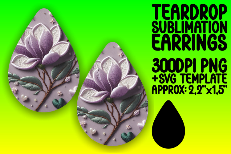 Chic Teardrop Earrings Design Template , 3D Flower