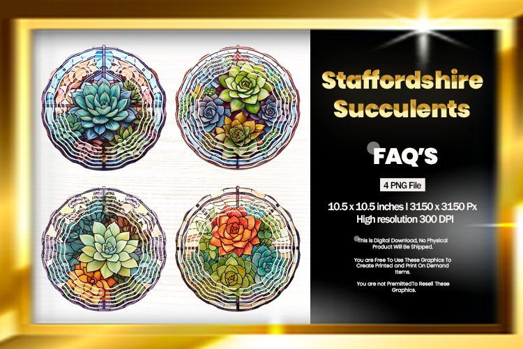 Succulents Wind Spinner Sublimation - 04 example image 1