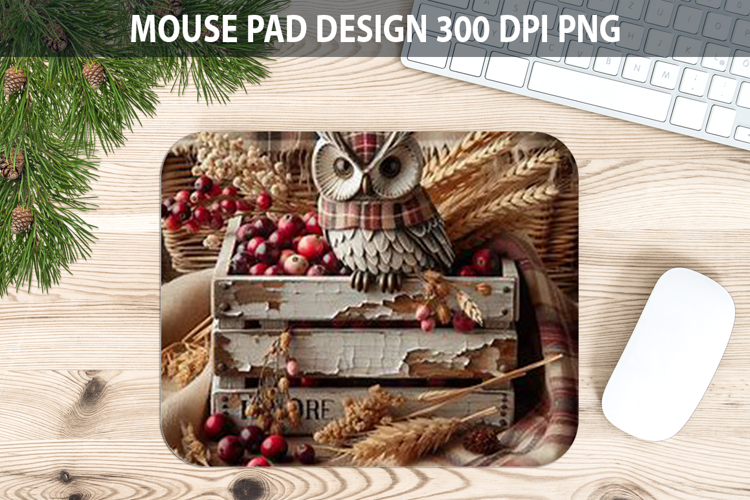 Owl Mouse pad Sublimation - Thanksgiving PNG Design