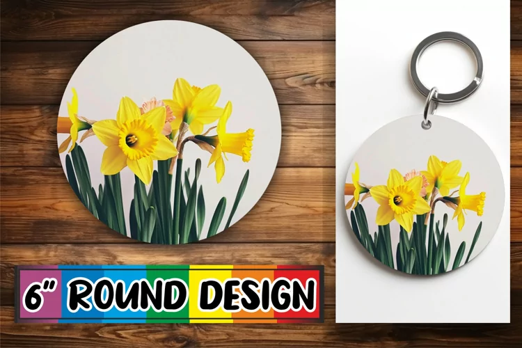 Enchanted Petal Circle: Sublimation Bliss Keychain